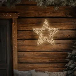 LED Weihnachtsstern 38 cm mit 500 extra-warmweißen LEDs und Timer für Innen und Außen IP44 Spritzwassergeschützt