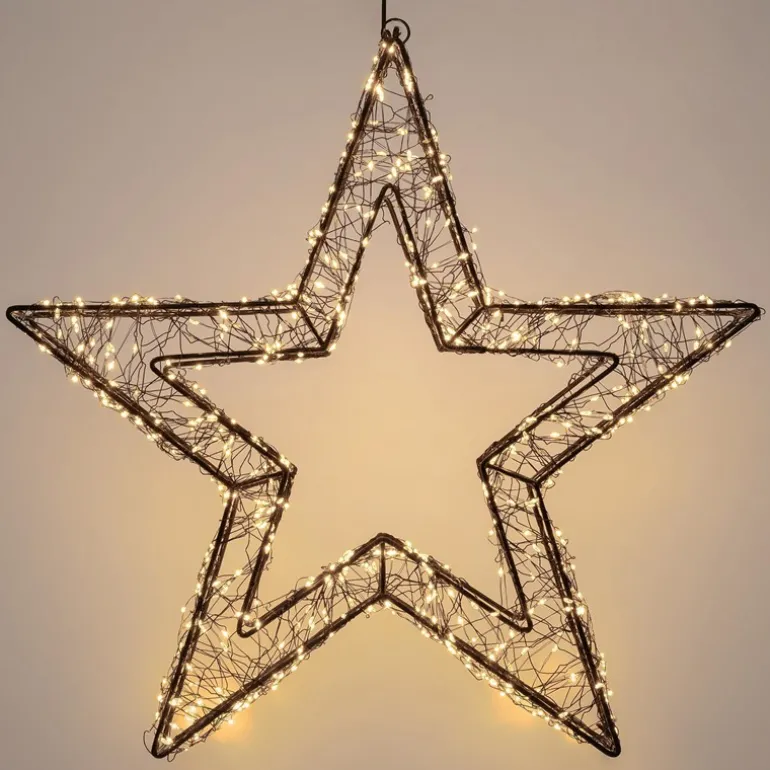 LED Weihnachtsstern 50 cm mit 720 extra-warmweißen LEDs und Timer für Innen und Außen IP44 Spritzwassergeschützt