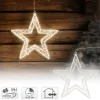 LED Weihnachtsstern 50 cm mit 1440 warmweißen LEDs und Timer aus Metall für Innen und Außen IP44 Spritzwassergeschützt
