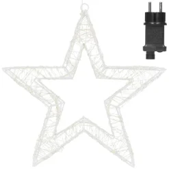 LED Weihnachtsstern 50 cm mit 1440 warmweißen LEDs und Timer aus Metall für Innen und Außen IP44 Spritzwassergeschützt