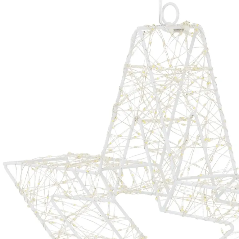 LED Weihnachtsstern 50 cm mit 1440 warmweißen LEDs und Timer aus Metall für Innen und Außen IP44 Spritzwassergeschützt