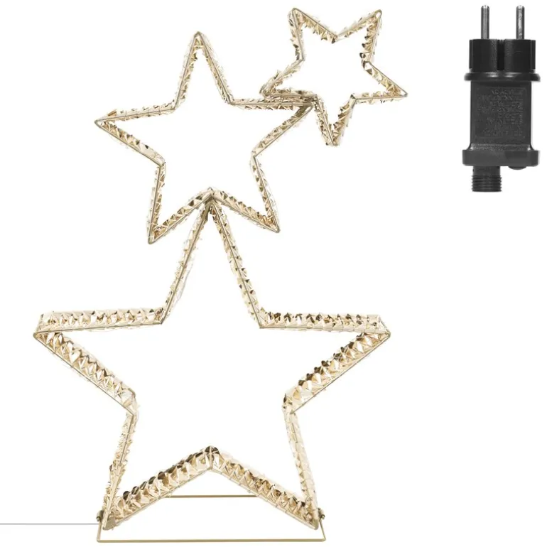 LED Weihnachtsstern 80 cm mit 350 warmweißen LEDs und Timer für Innen und Außen IP44 Spritzwassergeschützt