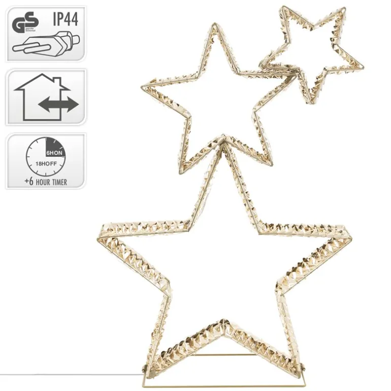 LED Weihnachtsstern 80 cm mit 350 warmweißen LEDs und Timer für Innen und Außen IP44 Spritzwassergeschützt