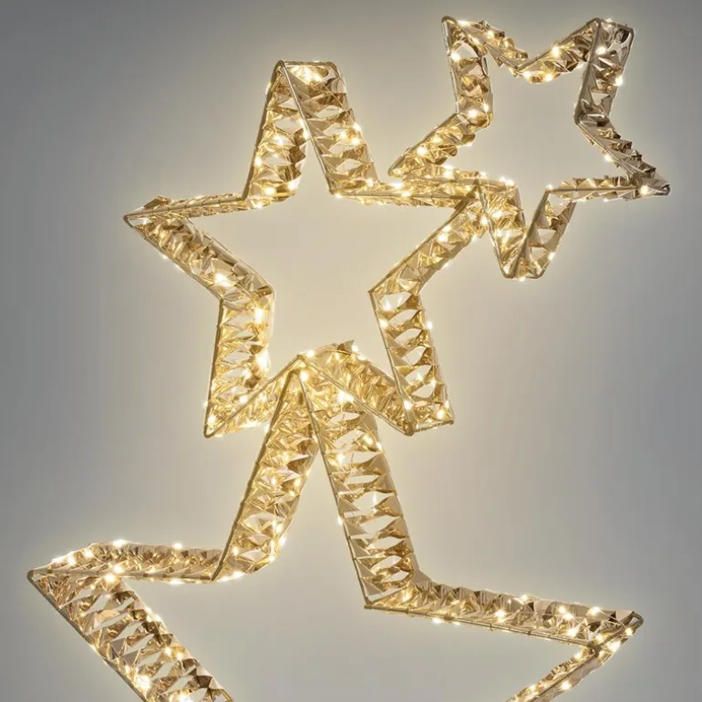 LED Weihnachtsstern 80 cm mit 350 warmweißen LEDs und Timer für Innen und Außen IP44 Spritzwassergeschützt