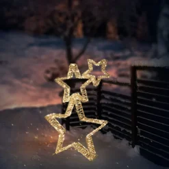 LED Weihnachtsstern 80 cm mit 350 warmweißen LEDs und Timer für Innen und Außen IP44 Spritzwassergeschützt