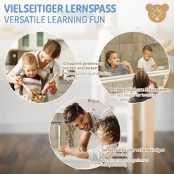 Lernturm 2in1 für Kinder ab 1 Jahr Weiß aus Holz inkl. Tafel von Joyz