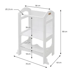 Lernturm 2in1 für Kinder ab 1 Jahr Weiß aus Holz inkl. Tafel von Joyz
