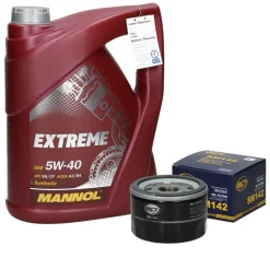 Ölfilter mit Mannol Extreme 5W40 5L, Renault Clio, Nissan Almera