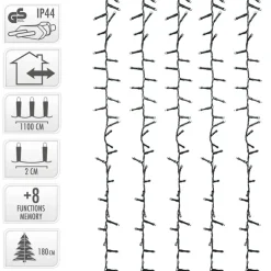 Lichterkette LED 11 m Weiß 560 LED Birnen