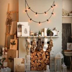 Lichterkette 3,6 m mit 10 Glühbirnen Warmweiß Flammen Effekt