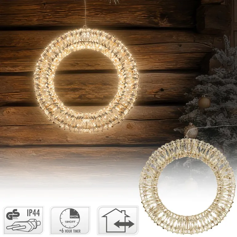 Lichterkranz für Weihnachten 38 cm warmweiß 480 LEDs IP44 Innen/Außen