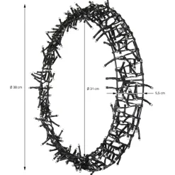 Lichterkranz für Weihnachten Ø38cm Warmweiß 300 LEDs IP44 Innen/Außen