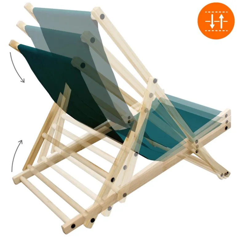 Liegestuhl 3er Set klappbar aus Holz 3 Liegepositionen bis 120 kg Dunkelgrün