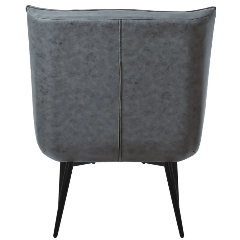 Lounge Chair aus Kunstleder Anthrazit Polstersessel mit Lendenkissen Relaxsessel ML-Design