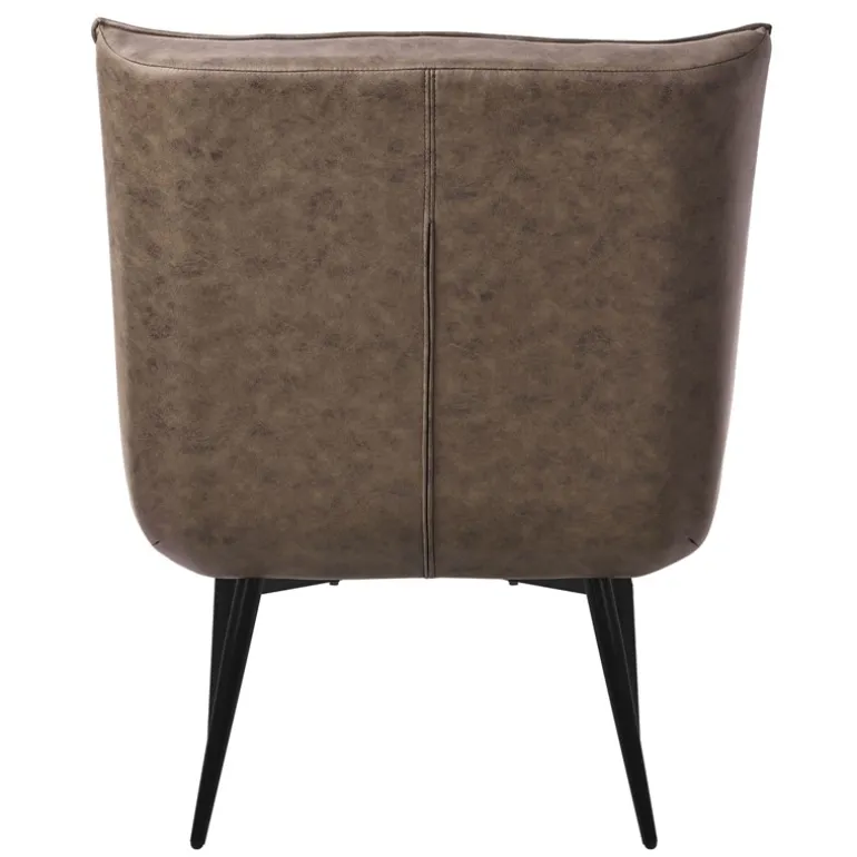 Lounge Chair aus Kunstleder Braun Polstersessel mit Lendenkissen Relaxsessel ML-Design