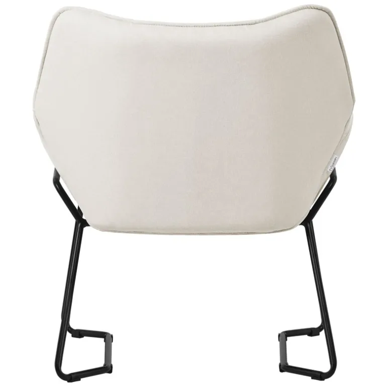 Loungesessel mit Armlehnen Beige Relaxsessel mit Leinenbezug ML-Design