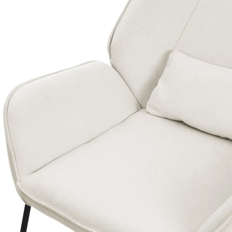 Loungesessel mit Armlehnen Beige Relaxsessel mit Leinenbezug ML-Design