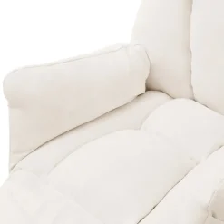 Loungesessel mit Armlehnen Beige Relaxsessel mit Leinenbezug ML-Design