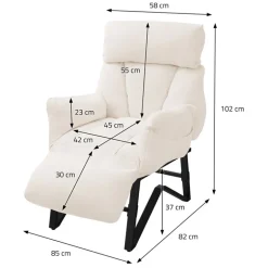Loungesessel mit Armlehnen Beige Relaxsessel mit Leinenbezug ML-Design