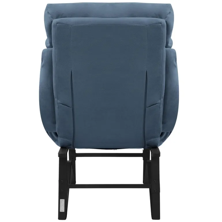 Loungesessel mit Armlehnen Blau Relaxsessel mit Leinenbezug ML-Design