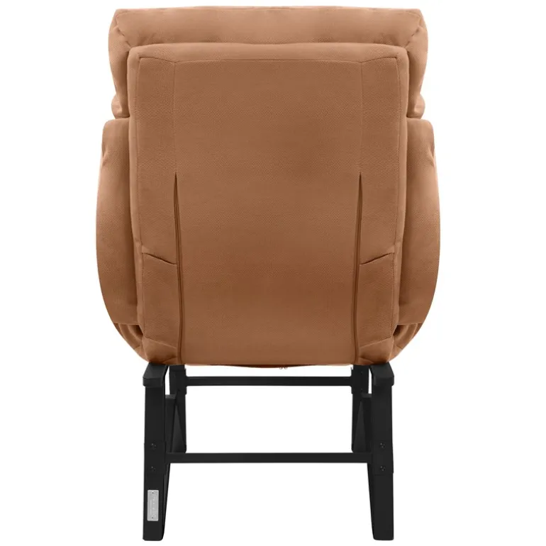 Loungesessel mit Armlehnen Braun Relaxsessel mit Leinenbezug ML-Design