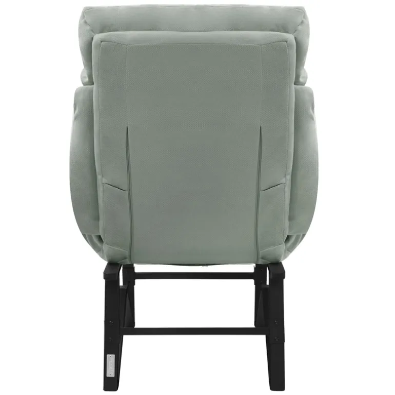 Loungesessel mit Armlehnen Grau/Grün Relaxsessel mit Leinenbezug ML-Design