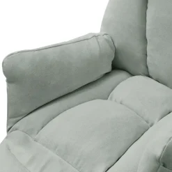 Loungesessel mit Armlehnen Grau/Grün Relaxsessel mit Leinenbezug ML-Design