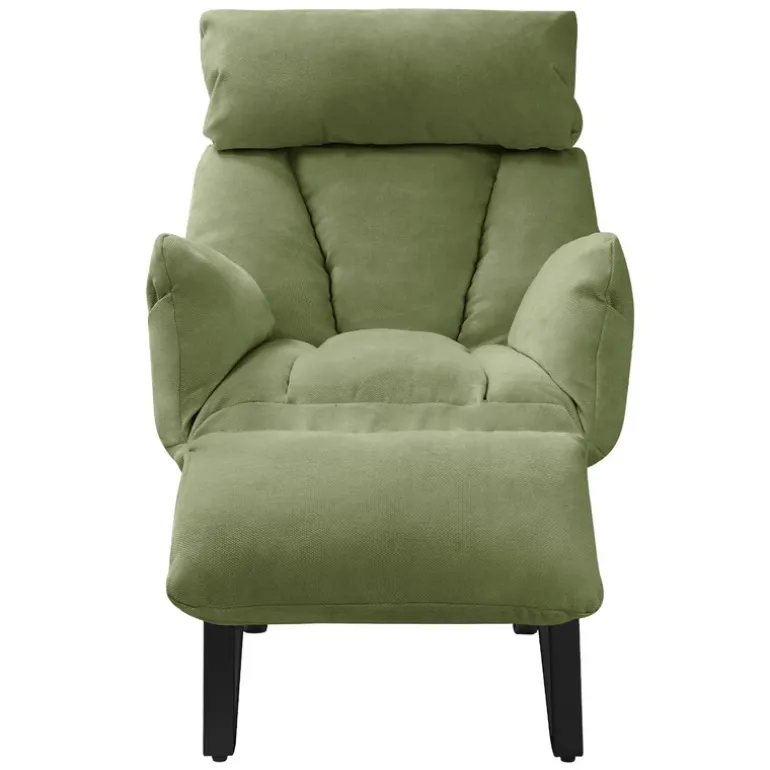 Loungesessel mit Armlehnen Grün Relaxsessel mit Leinenbezug ML-Design