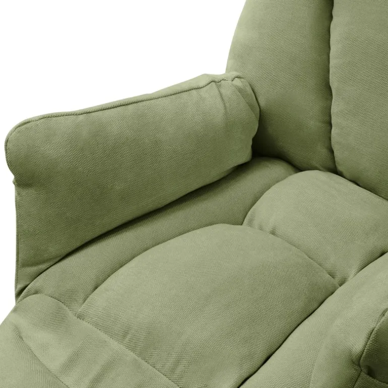 Loungesessel mit Armlehnen Grün Relaxsessel mit Leinenbezug ML-Design