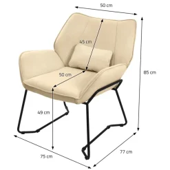 Loungesessel mit Armlehnen Rosa Relaxsessel mit Leinenbezug ML-Design