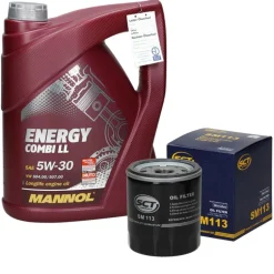 Ölwechselset mit Mannol Energy Combi LL 5W-30 5L , Citroen Xsara, Fiat Ducato