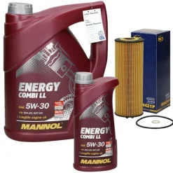Ölwechselset mit Mannol Energy Combi LL 5W-30 6L, Audi A4, VW Passat (3B)