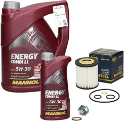 Ölwechselset mit Mannol Energy Combi LL 5W-30 6L, BMW 1er (E81)