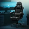Massage Gaming Stuhl Schwarz/Grau aus PU-Leder ML-Design