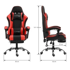 Massage Gaming Stuhl Schwarz/Rot aus PU-Leder ML-Design