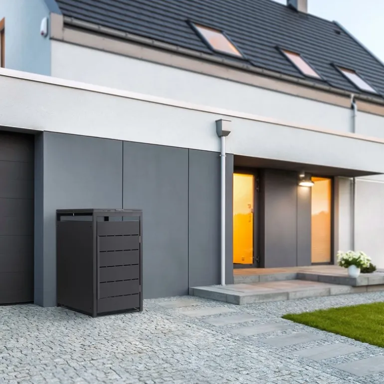 Mülltonnenbox 1er bis 240 Liter 68x80x120 cm aus Stahl in Anthrazit ML-Design
