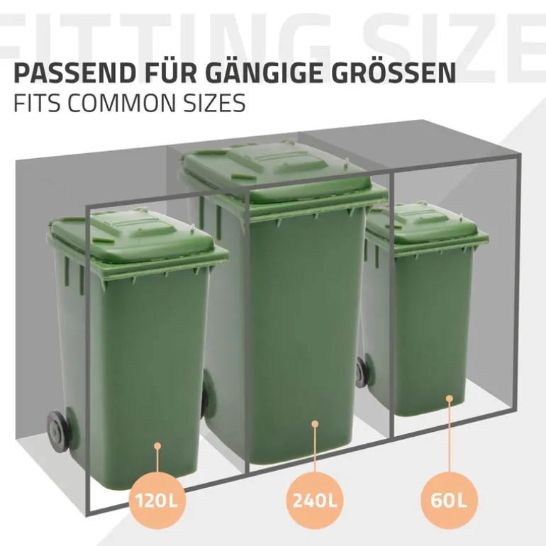 Mülltonnenbox 1er bis 240 Liter 68x80x120 cm aus Stahl in Anthrazit-Eiche dunkel ML-Design