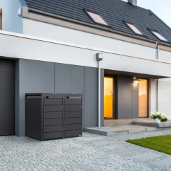 Mülltonnenbox 2er bis 240 Liter 132x80x124 cm aus Stahl in Anthrazit ML-Design