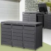 Mülltonnenbox 3er bis 240 Liter 196x80x124 cm aus Stahl in Anthrazit ML-Design