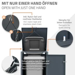Mülltonnenbox 1er bis 240 Liter 68x80x116,3 cm aus Stahl in Anthrazit ML-Design