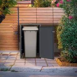 Mülltonnenbox 1er bis 240 Liter 68x80x116,3 cm aus Stahl in Anthrazit ML-Design