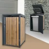 Mülltonnenbox 1er bis 240L 68x80x116,3 cm aus Stahl in Eichenoptik ML-Design