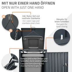 Mülltonnenbox 1er bis 240L 68x80x116,3 cm aus Stahl in Eichenoptik ML-Design