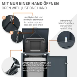 Mülltonnenbox 1er bis 240L 68x80x116,3 cm aus Stahl in Eichenoptik ML-Design