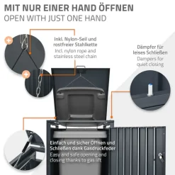 Mülltonnenbox 1er bis 240L 68x80x116,3 cm aus Stahl in Rostoptik ML-Design
