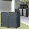 Mülltonnenbox 2er bis 240L 132x80x116,3 cm aus Stahl in Anthrazit ML-Design