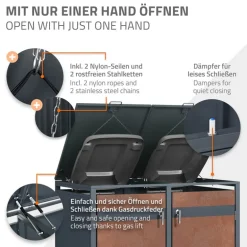 Mülltonnenbox 2er bis 240L 132x80x116,3 cm aus Stahl in Rostoptik ML-Design