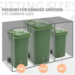 Mülltonnenbox 4er bis 240L 264x80x116,3 cm aus Stahl in Anthrazit ML-Design