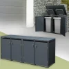 Mülltonnenbox 4er bis 240L 264x80x116,3 cm aus Stahl in Anthrazit ML-Design
