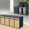 Mülltonnenbox 4er bis 240L 264x80x116,3 cm aus Stahl in Lärchenoptik ML-Design